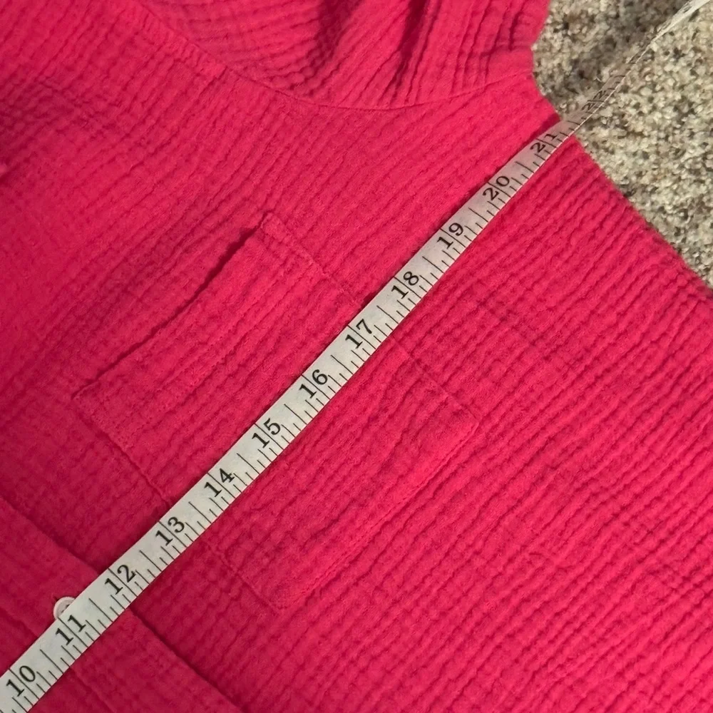 J. Crew Hot Pink Button-Down Gauze Shirt